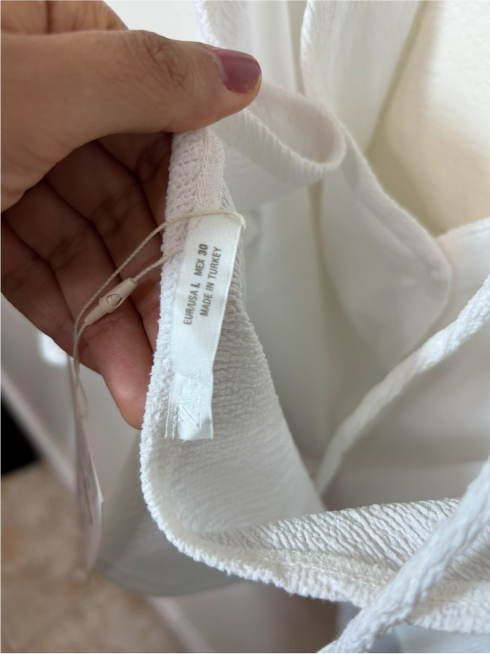 Zara Cream Textured Tie-Back Button-Front Camisole - Picture 7 of 10
